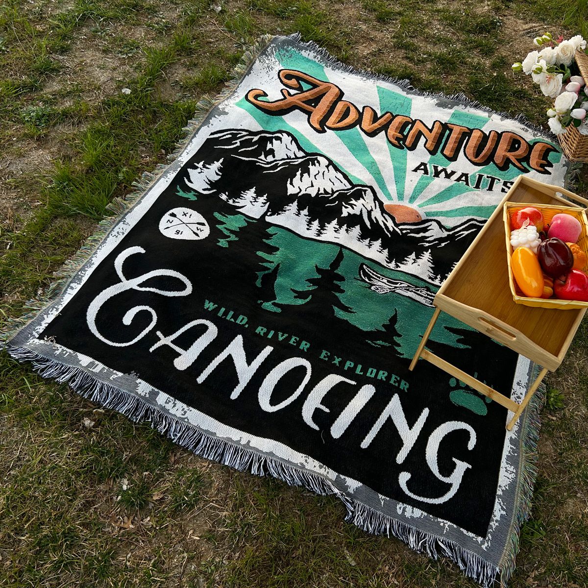 Car Trunk Blanket Retro Tapestry Net Celebrity Camping Blanket Net Celebrity Coffee Car Decoration Tablecloth Picnic Outdoor_maomaolike.com