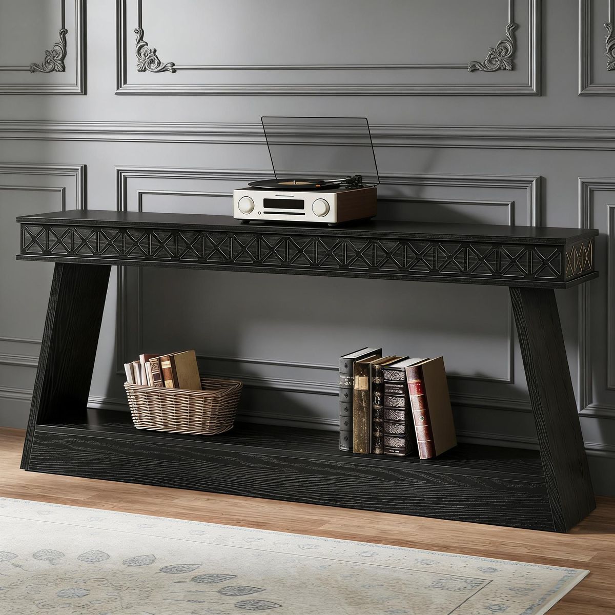 Sofa Table, Farmhouse Console Table Entryway Table With Storage_maomaolike.com