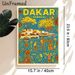 Dakar Senegal Folk Style Painting Poster, Vibrant Ethnic Art Scene Poster, Captures Authentic Local Village & Waterfront Life, Ideal For Home Wall_maomaolike.com