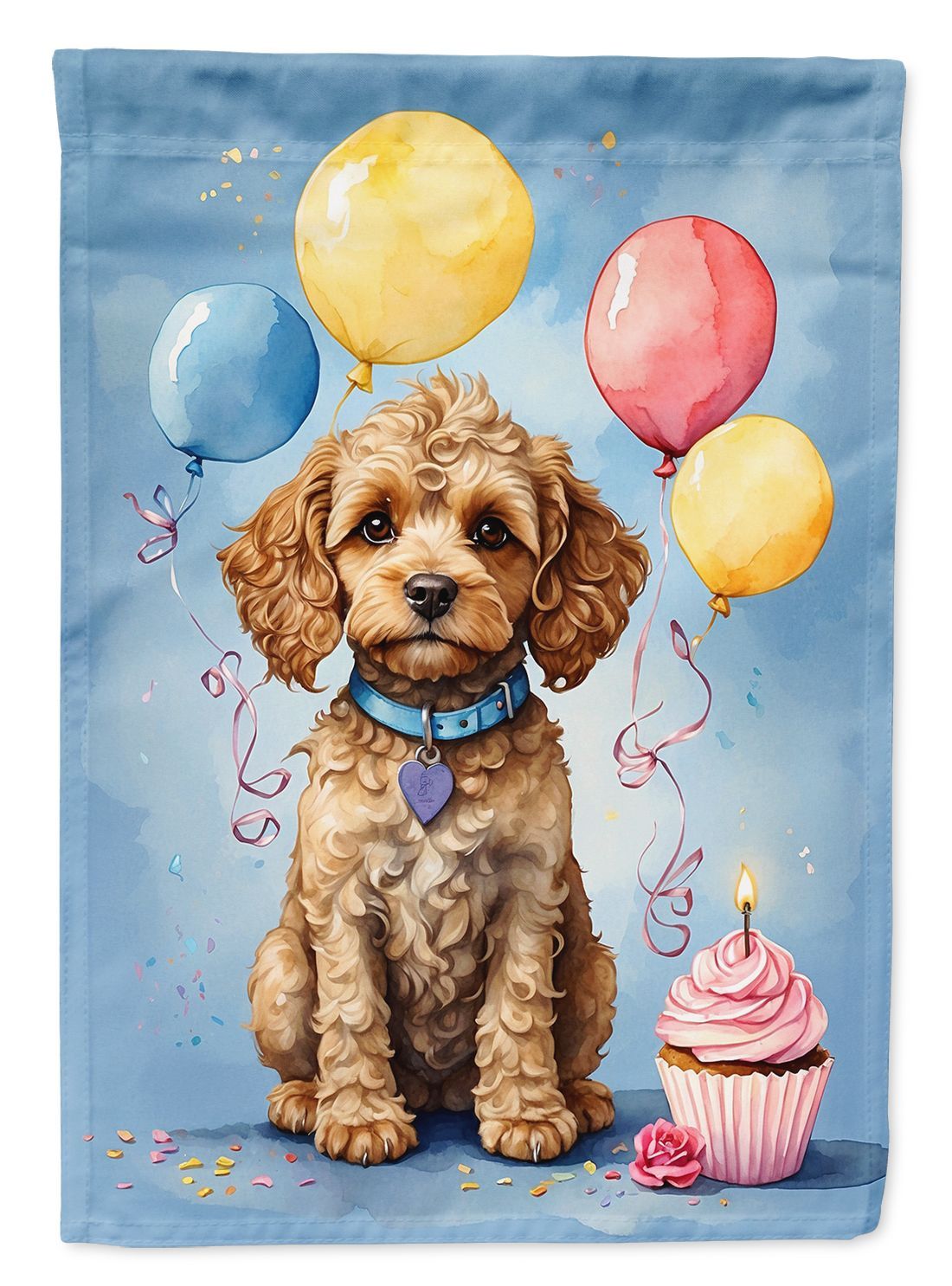Cockapoo Happy Birthday Garden Flag Mailbox Flag Decorative Yard Flag Banner Outside Patio Artwork Yard Flower Beds, Garden Size, Multicolor_maomaolike.com