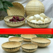 Woven Round Household Farmhouse Steamed Bun Dried Fruit Snack Storage Small Vegetable Washing Bamboo Basket_maomaolike.com