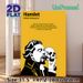 Hamlet Themed Painting Poster, Stylized Minimalist Graphic Poster, Featuring Hamlet With Yorick's Skull And Classic Literary Quote, Elegant Literary_maomaolike.com
