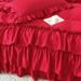 Wholesale Festive Red Dress Ruffled Edges, Multi-layer Lace Four-piece For Bridal Trousseau, Wedding Room 4-piece Set With Bed Ski_maomaolike.com
