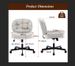Armless Adjustable Swivel Office Chair With Wheels, PU Leather Cross-Legged Task Chair For Home, Office, Small Spaces_maomaolike.com