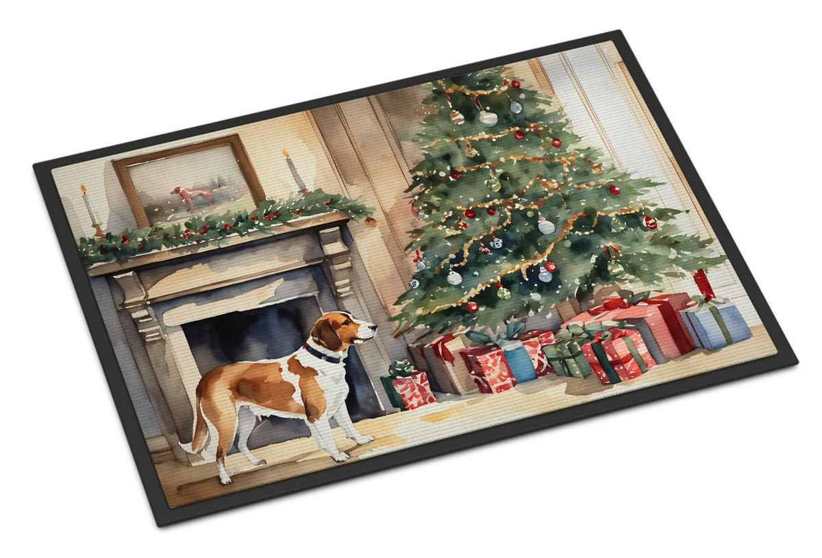 English Foxhound Cozy Christmas Doormat Front Door Mat Indoor Outdoor Rugs For Entryway, Non Slip Washable Low Pile, 24H X 36W_maomaolike.com