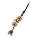 Qian Dao Jia Three Emperors Copper Coin Green Bead Braided Rope Portable Bag Pendant Car Keychain Accessories_maomaolike.com