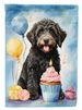 Labradoodle Black Happy Birthday House Flag Large Porch Sleeve Pole Decorative Outside Yard Banner Artwork Wall Hanging, Polyester, House Size, Multicolor_maomaolike.com