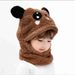 Winter One Piece Hat And Scarf, Unisex Warm Fleece Hat Neck Warmer Hood Cap With Bear Ears_maomaolike.com