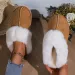 2024 Winter Warm Flat Fur Slippers Women Faux Suede Fluffy Furry Home Slides Woman Comfort Non Slip Indoor Floor Cotton_maomaolike.com