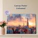 Old European City Sunset Painting Poster, Warm-toned Watercolor Historic Skyline Poster, Atmospheric Scenic Artwork Ideal For Living Room, Office Wall_maomaolike.com