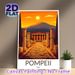 Pompeii Ancient Ruins Painting Poster, Warm-toned Retro Historic Scenery Poster, Captivating Ancient Architecture View, Ideal For Home Living Room Or_maomaolike.com