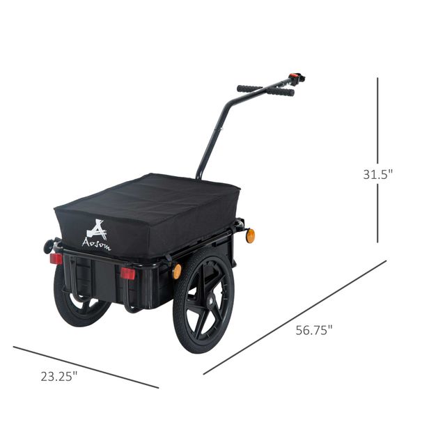 Bicycle Cargo Trailer With Removable Box And Waterproof Cover, Bike Wagon Trailer With Two 16in Wheels_maomaolike.com