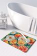 Chrysanthemums In Watercolor Memory Foam Kitchen Mat Machine Washable Anti-Fatigue Mat Cushion Comfort Bath Mat Or Kitchen Rug_maomaolike.com
