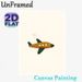 Cartoon Airplane Painting Poster, Warm-toned Minimalist Flying Plane With Cloud Trails Poster, Whimsical Simple Decor Ideal For Bedroom, Living Room_maomaolike.com