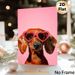 Dachshund Painting Poster, Vibrant Textured Oil Painting Style Poster, Cute Dachshund With Heart-shaped Sunglasses, Playful Decor For Living Room_maomaolike.com