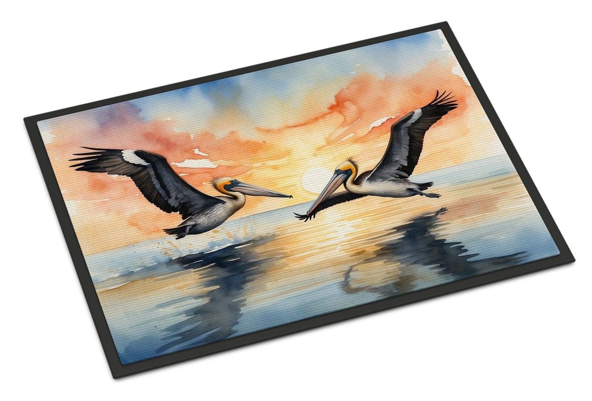 Pelicans Flying Doormat Front Door Mat Indoor Outdoor Rugs For Entryway, Non Slip Washable Low Pile, 24H X 36W_maomaolike.com