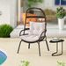 Patio Wicker Egg Chair Outdoor Rattan Lounge Basket With Seat And Back Cushions Support Up To 400 Lbs For Backyard, Poolside, Indoor Places And So On_maomaolike.com