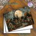 Halloween Village Painting Poster, Vintage Watercolor Spooky Moonlit Village Scene Poster, Atmospheric Seasonal Decor Ideal For Home, Living Room And_maomaolike.com