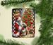 Lhasa Apso And Santa Claus Porcelain Ornament Christmas Tree Hanging Decorations For Home Christmas Holiday, Rectangle, Gift, Multicolor_maomaolike.com