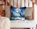 Blue Heron Under The Moonlight Throw Pillow Machine Washable, Indoor Outdoor Decorative Pillow For Couch, Bed Or Patio, 14Hx14W_maomaolike.com