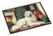 Great Pyrenees Cozy Christmas Doormat Front Door Mat Indoor Outdoor Rugs For Entryway, Non Slip Washable Low Pile, 24H X 36W_maomaolike.com