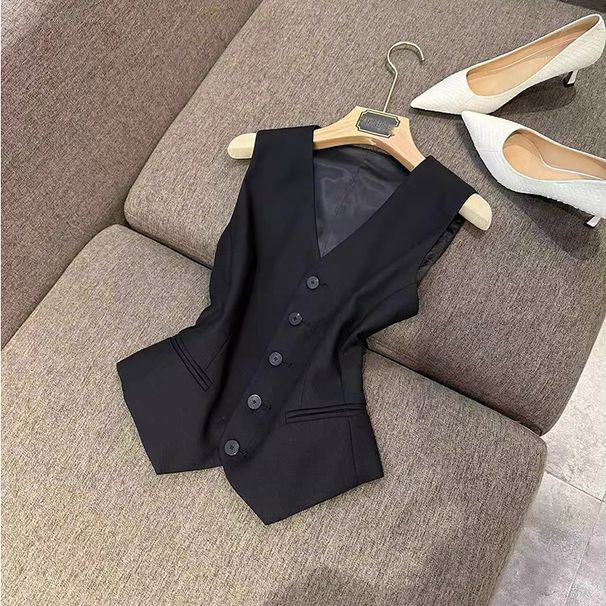 Women's Clothing suit T shirt! High fashionable wool silk V neck waist vest jacket suit for women_maomaolike.com