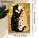 Embracing Black & White Cats Painting Poster, Gilded Ornate Art Style Poster, Vibrant Decorative Artwork Ideal For Living Room, Bedroom Wall Decor_maomaolike.com