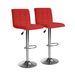 Bar Stools 1 Set Of 2, Counter Height Bar Stools, Square Cushion Bar Stools With Back, Footstool, Cafe, Red, 2 Pieces_maomaolike.com