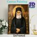 Orthodox Saint Paisios Painting Poster, Vintage Traditional Orthodox Icon Style Poster, Serene Devotional Artwork With Halo And Gilded Candelabras_maomaolike.com