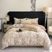2026New Spring And Summer All-Cotton Brushed Four-Piece Light Luxury Printed Active Pure Cotton Duvet Cover_maomaolike.com