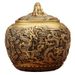 Brass Travels The World Nine Dragon Tea Canister Vintage Relief Moisture-proof With Lid Treasure Bowl Crafts Copper Ornaments Whol_maomaolike.com