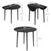 Folding Dining Table, Round Drop Leaf Kitchen Table For Small Spaces With Wood Legs, Black_maomaolike.com