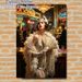 Roaring 20s Flapper Girl Painting Poster, Lavish Art Deco Style Poster, Glamorous Flapper With Pearls & Feather Shawl In Bustling Neon Bar, Elegant_maomaolike.com