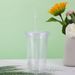 1pc Transparent Minimalist Water Cup With Straw, Reusable, Used DIY Smoothie Cups For Coffee, Milk, And Beverages_maomaolike.com