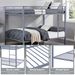 Full Over Full Bunk Bed, Heavy Duty Metal Bunk Bed Frame With Built-in Ladder And Safety Guard Rail, Low Metal Bunk Bed Frame For Kids, No Boxspring Required, For Small Spaces,Gray_maomaolike.com