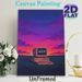 Retro Computer Pixel Art Painting Poster, Vibrant Sunset Sky Pixelated Nostalgic Scene Poster, Unique Nostalgic Vibe Ideal For Home Office, Bedroom_maomaolike.com