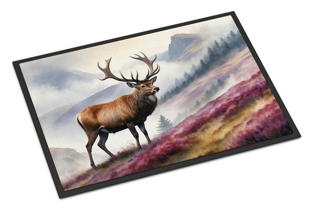 Highland Red Deer Doormat Front Door Mat Indoor Outdoor Rugs For Entryway, Non Slip Washable Low Pile, 24H X 36W_maomaolike.com