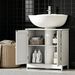 Under Sink Bathroom Cabinet, Pedestal Sink Storage Cabinet With 2 Doors_maomaolike.com