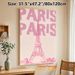 Paris Eiffel Tower Themed Painting Poster, Soft Pink Hand-drawn Style Poster, Gentle Romantic Piece Ideal For Bedroom, Living Room Wall Decor_maomaolike.com