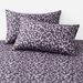 Purple Leopard Print Art Polyester Skin Friendly Bed Mattress Protector Fitted Sheet_maomaolike.com