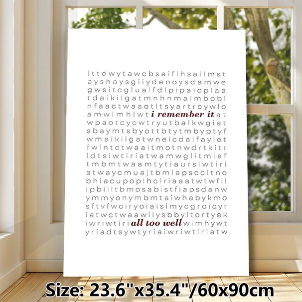 I Remember It All Too Well Themed Painting Poster, Minimalist Typographic Poster, Highlighted Dark Text Design, Nostalgic Wall Decor Idea For Bedroom_maomaolike.com