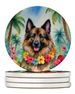 Belgian Tervuren Luau Large Sandstone Coasters Pack Of 4 Absorbent Round Coasters Decor Gifts For Men Or Women, 4 In, Multicolor_maomaolike.com