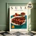 Suya African Cuisine Painting Poster, Vintage Style Illustrated Nigerian Grilled Beef & Side Dishes Poster, Attractive Culinary Artwork Ideal For_maomaolike.com