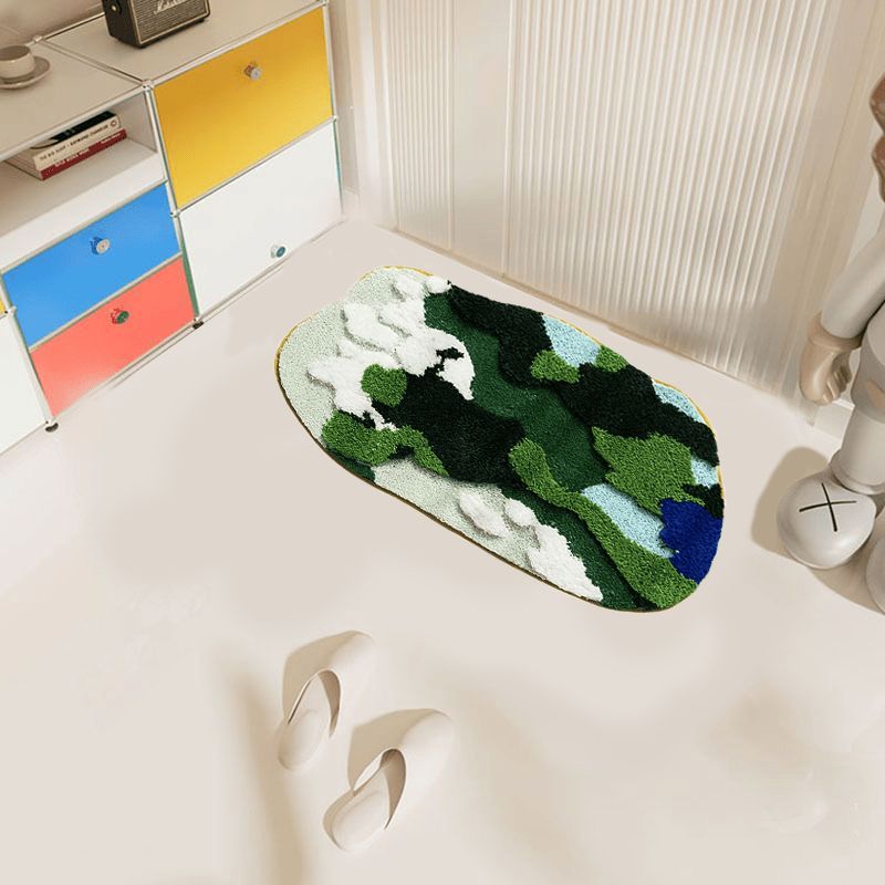 Flocked Moss Carpet Moss Carpet For Bedroom And Living Room Absorbs Water And Is Non-slip Suitable For Bathroom, Living Room And Bedroom Moss Carpet For Bedroom_maomaolike.com