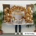Happy Birthday Party Banner - 2D Flat Polyester Backdrop With Golden White Balloons, Big Bow, Wall Hanging Photo Props, Party Decor_maomaolike.com