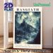 Basgiath Castle Fantasy Painting Poster, Mysterious Moonlit Mountain & Dragon Scene Poster, Atmospheric Fantasy Artwork For Bedroom, Living Room Wall_maomaolike.com