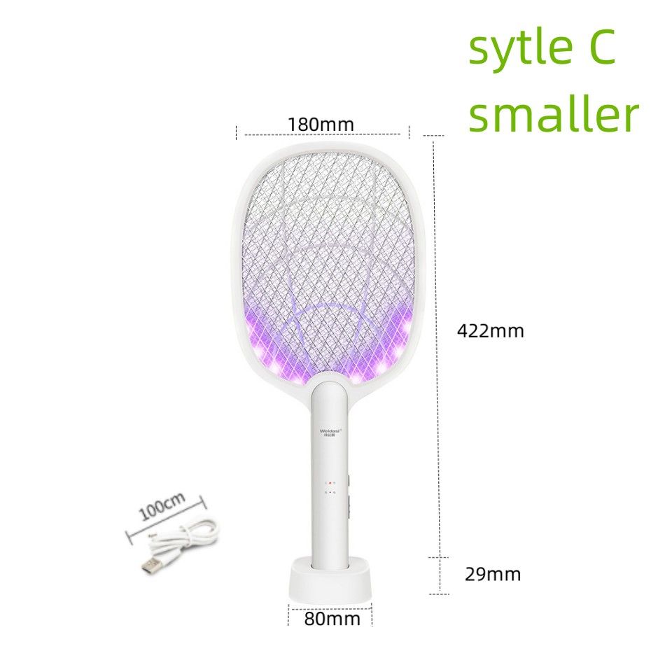2 In 1 Mosquito Racket USB Rechargeable Fly Zapper Swatter With Purple Lamp Seduction Trap Summer Night Baby Sleep Protect Tools_maomaolike.com