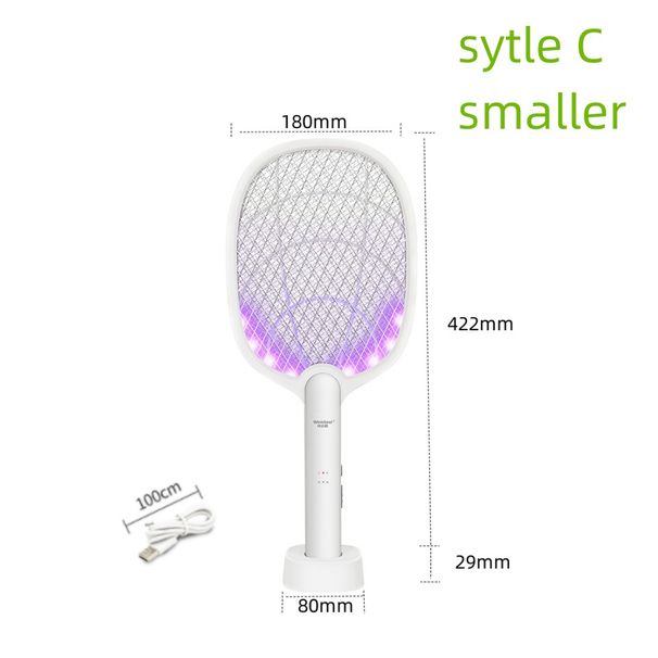 2 In 1 Mosquito Racket USB Rechargeable Fly Zapper Swatter With Purple Lamp Seduction Trap Summer Night Baby Sleep Protect Tools_maomaolike.com