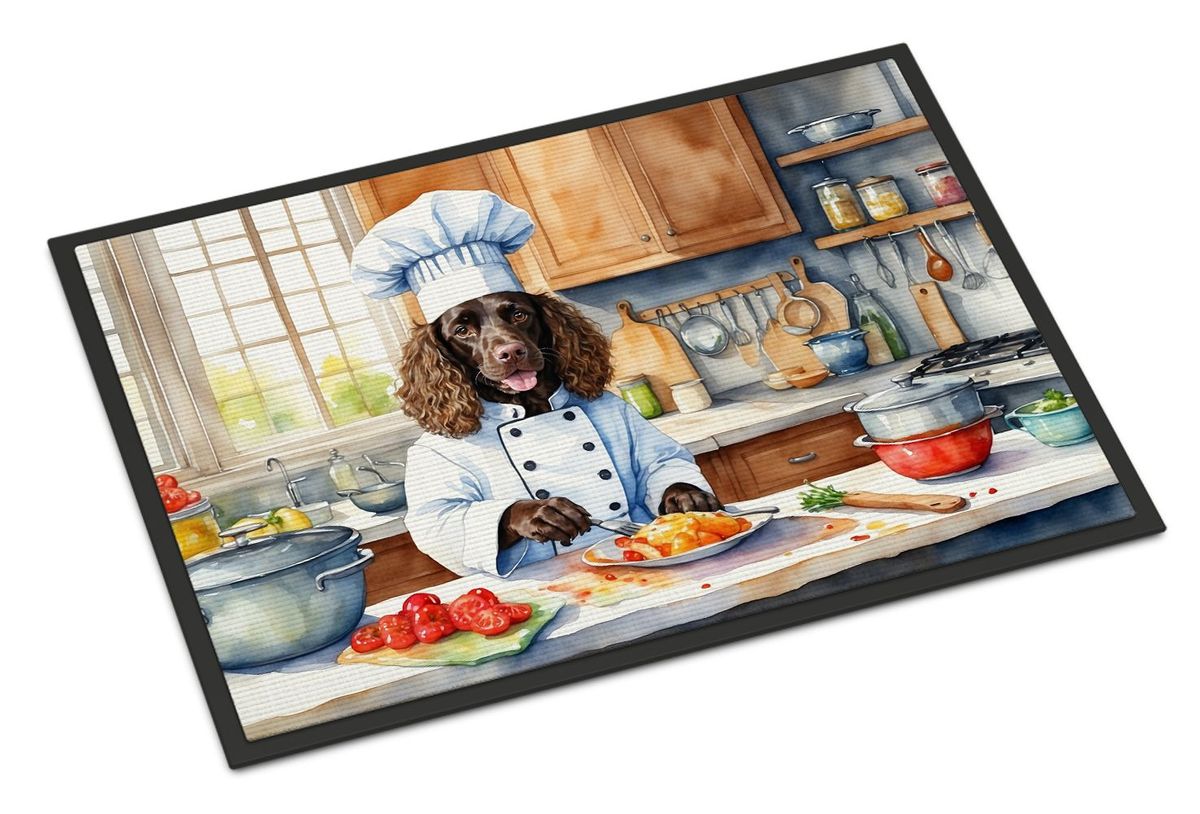 American Water Spaniel The Chef Doormat Front Door Mat Indoor Outdoor Rugs For Entryway, Non Slip Washable Low Pile, 24H X 36W_maomaolike.com