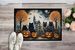 Keeshond Spooky Halloween Doormat Front Door Mat Indoor Outdoor Rugs For Entryway, Non Slip Washable Low Pile, 24H X 36W_maomaolike.com